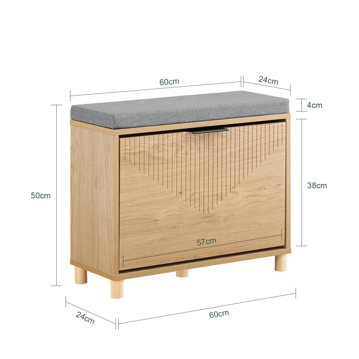 Banc à chaussures avec assise rembourrée en bois - Le Sedio