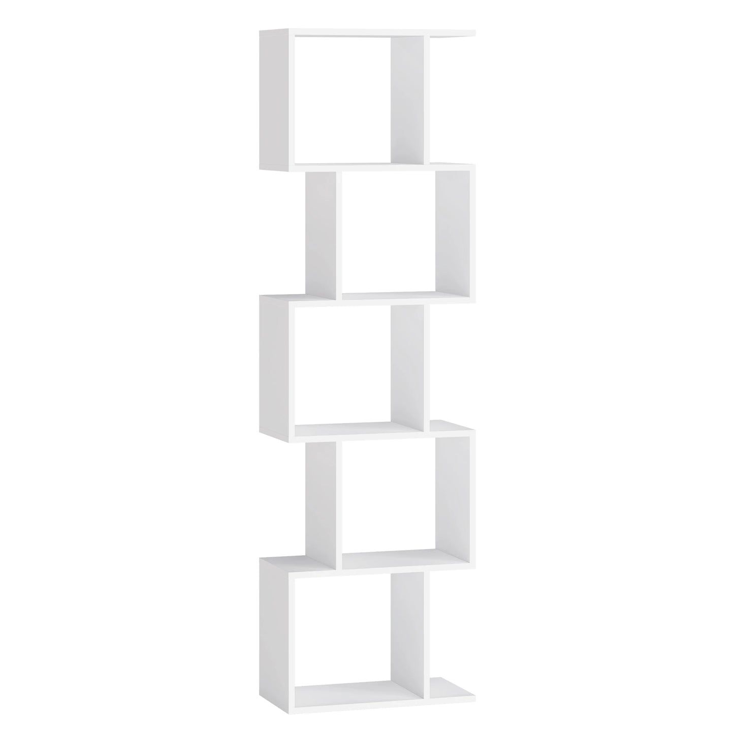 Bibliothèque étagère blanche bois 5 niveaux - Le Serpentio