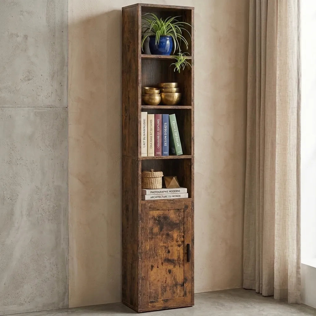 Colonne de rangement en bois avec porte - Le Portelio