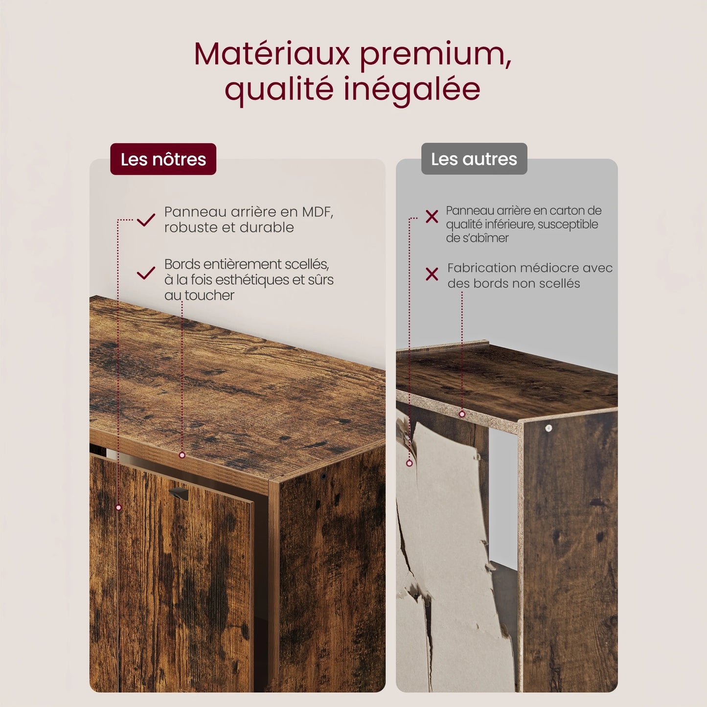 Colonne de rangement en bois avec porte - Le Portelio