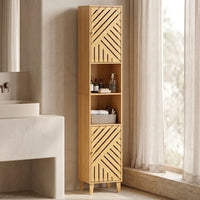Colonne de rangement scandinave en bambou - Le Chevronio