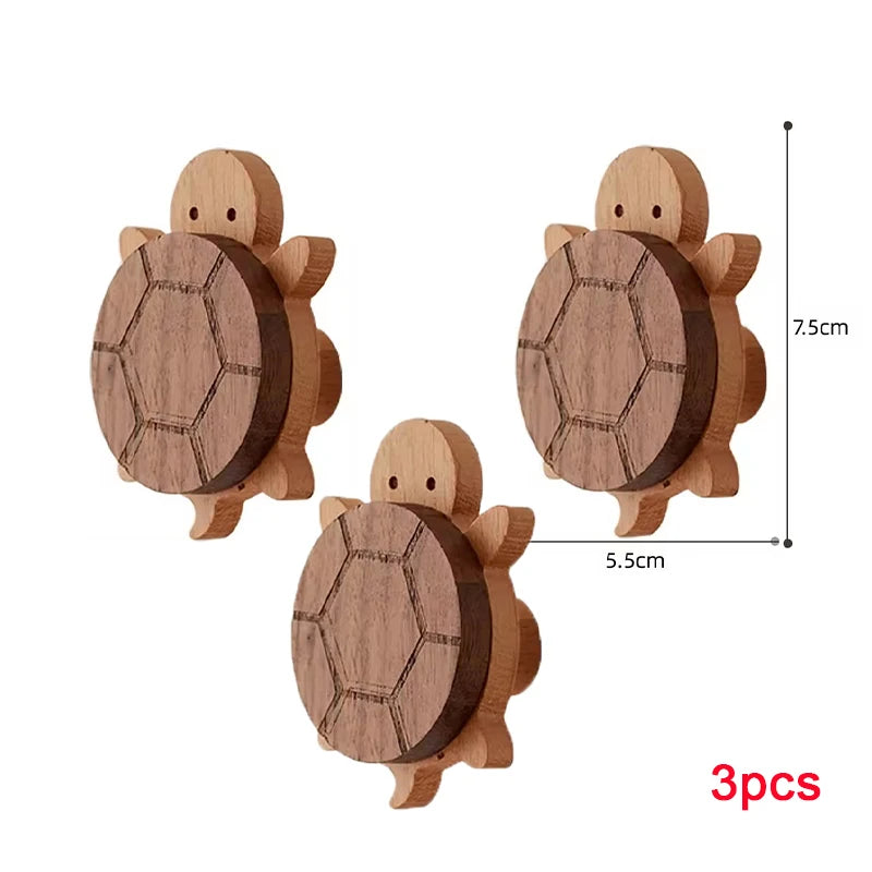 Crochet mural en bois massif forme tortue - Le Tortugio
