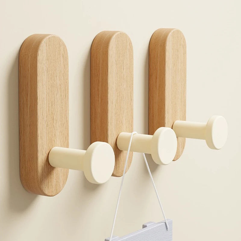 crochets muraux Le Capsulio bois noyer, aluminium design scandinave autocollant
