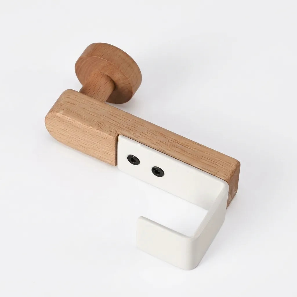 Crochet porte-arrière en bois clair sans perçage - Le Doorio