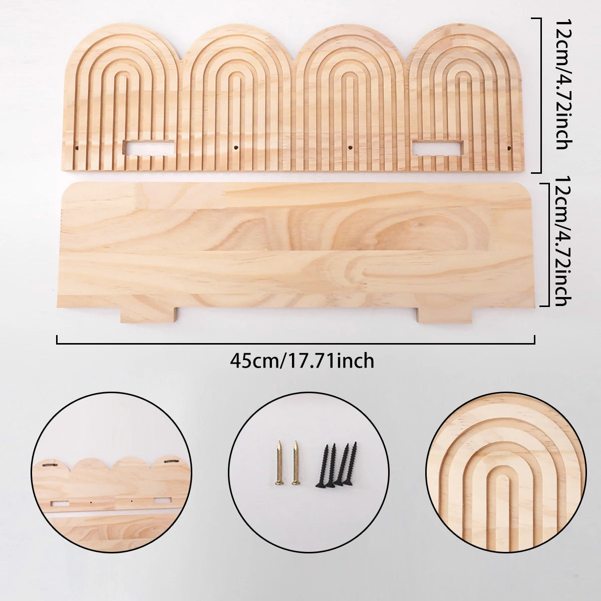 Étagère murale en bois boho avec arches - L'Archio
