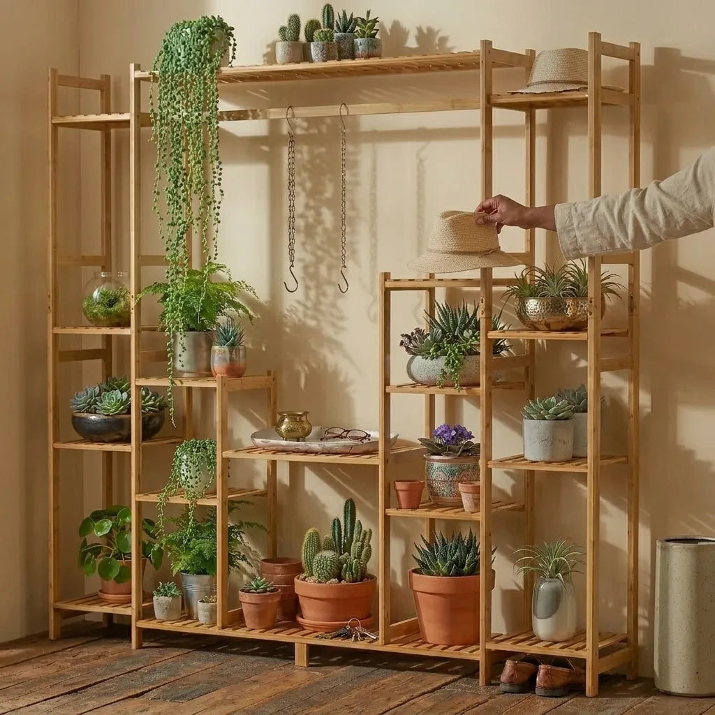 Étagère pour plantes en bambou 9 niveaux - Le Jardinio