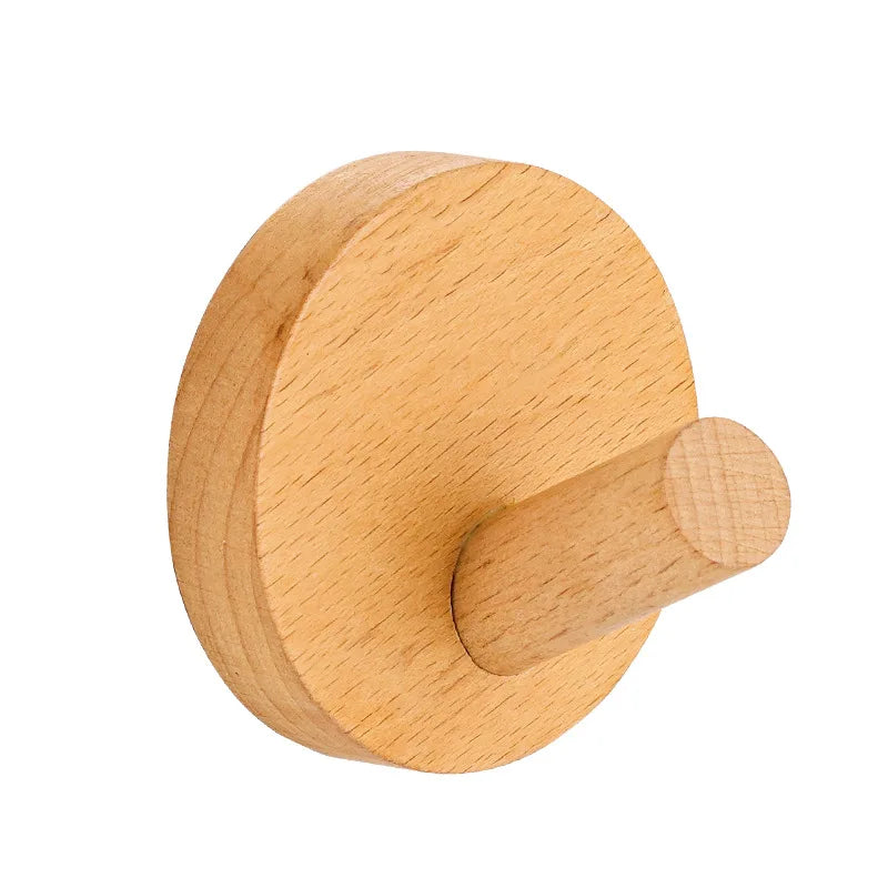 patère murale ronde en bois