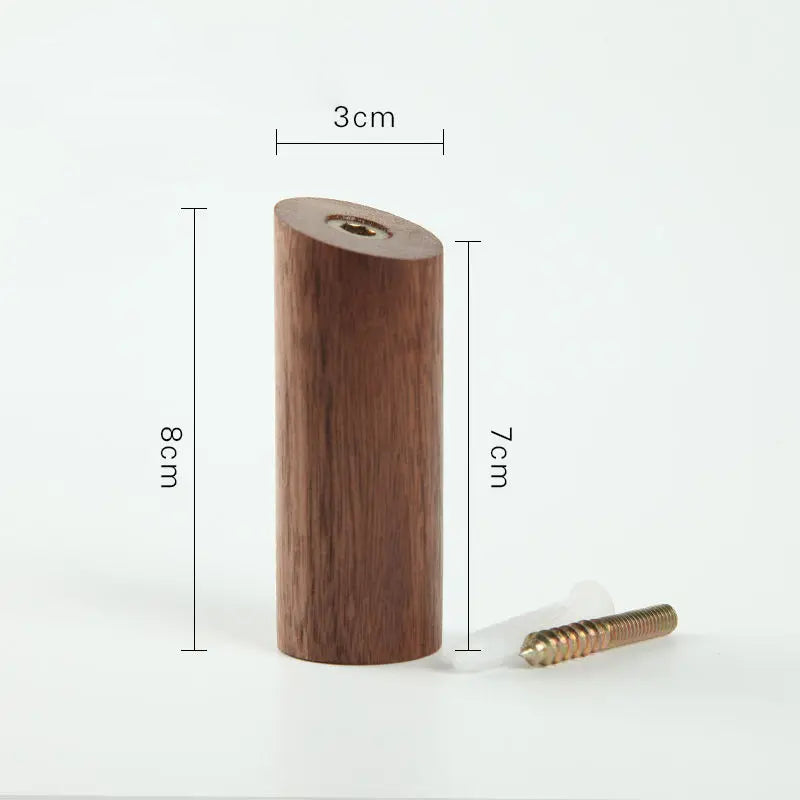 Porte-cintre mural Cylindio en bois naturel, style scandinave épuré.