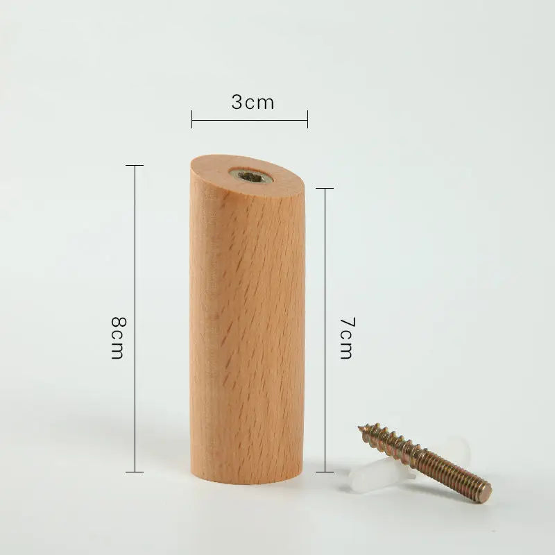 Porte-cintre mural Cylindio en bois naturel, style scandinave épuré.