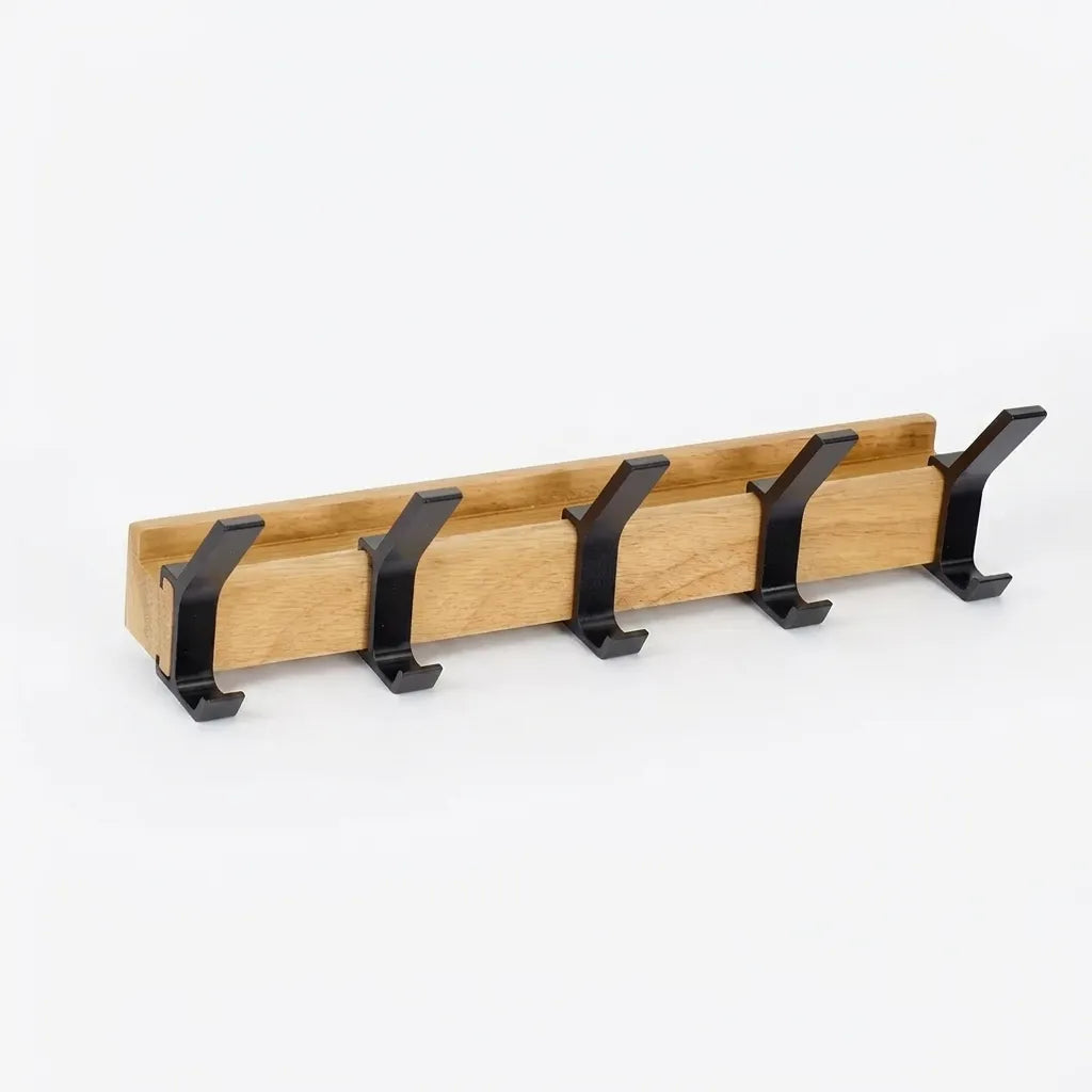 Porte-manteau mural nordique en bois et aluminium pivotant - Le Pivotio