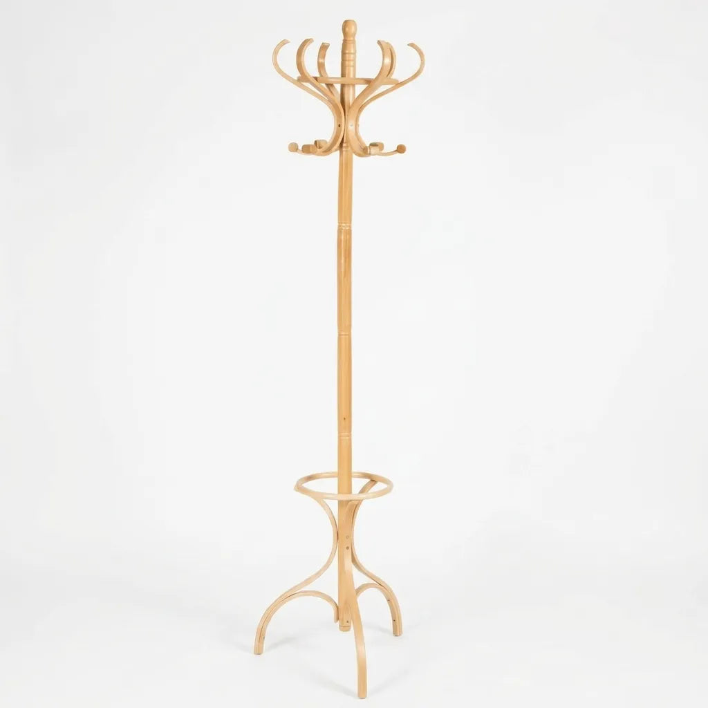 Porte-manteau sur pied rotatif en bouleau style bistrot - Le Bistrio