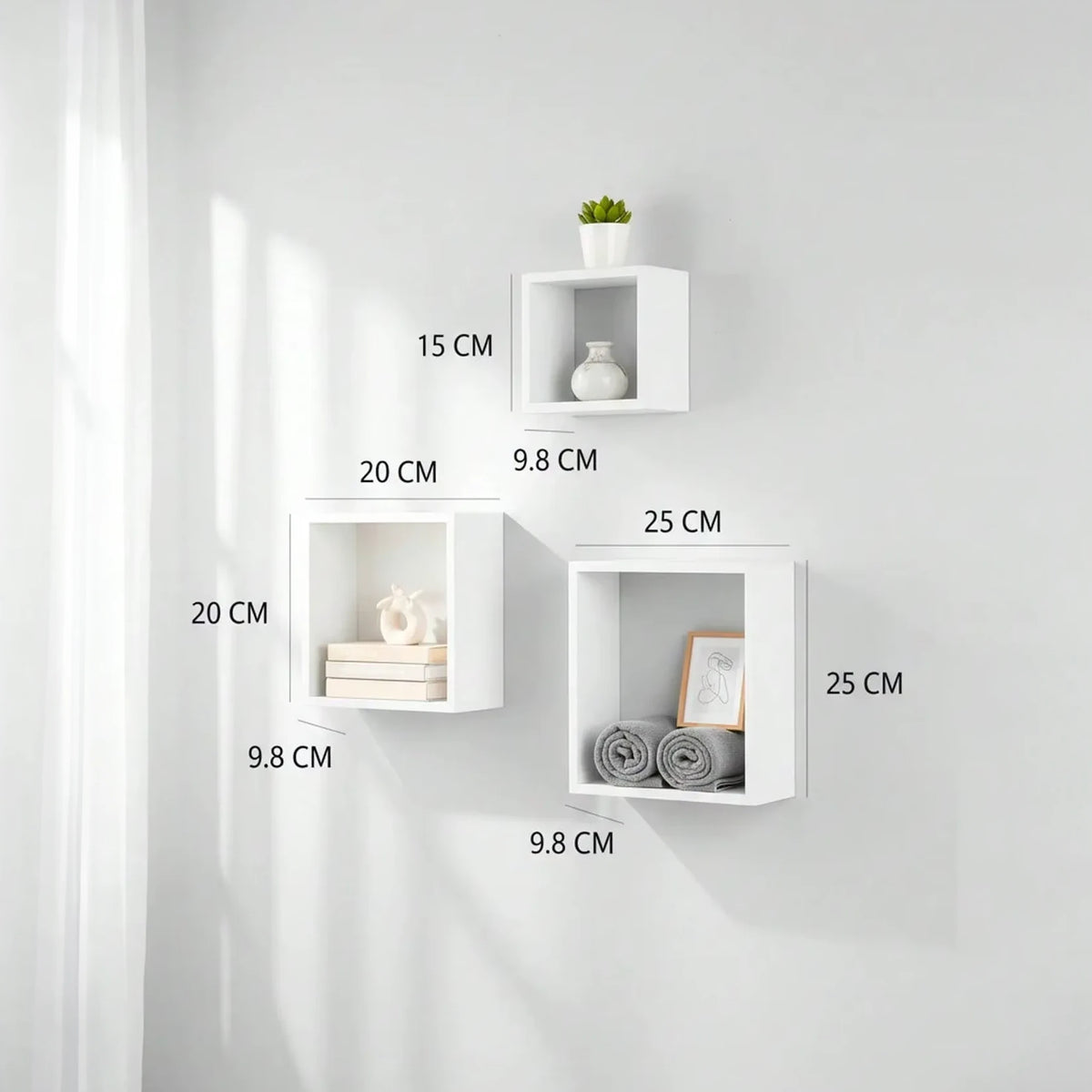 Trio d'étagères niches murales en bois - Le Nicheo