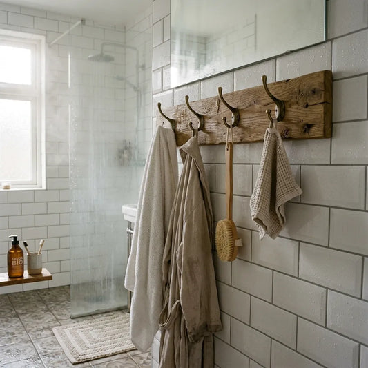 porte manteau dans une salle de bain