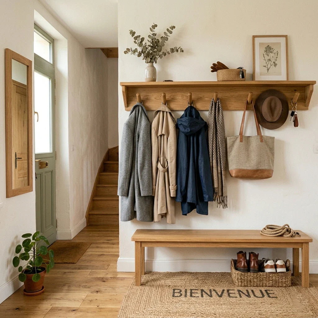 porte manteau en bois pour l'entrée et le couloir