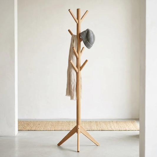 porte manteau sur pied en bois