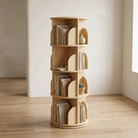 Bibliothèque en bois naturel rotative - Le Tournelio