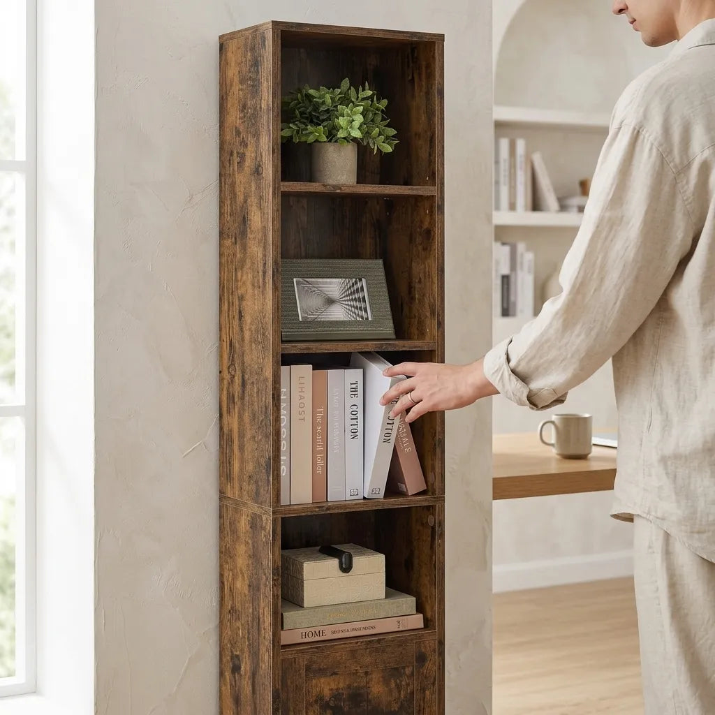 Colonne de rangement en bois avec porte - Le Portelio