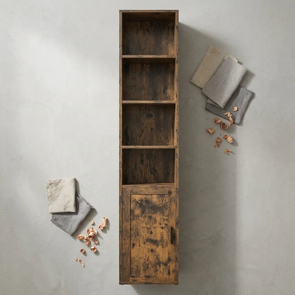 Colonne de rangement en bois avec porte - Le Portelio