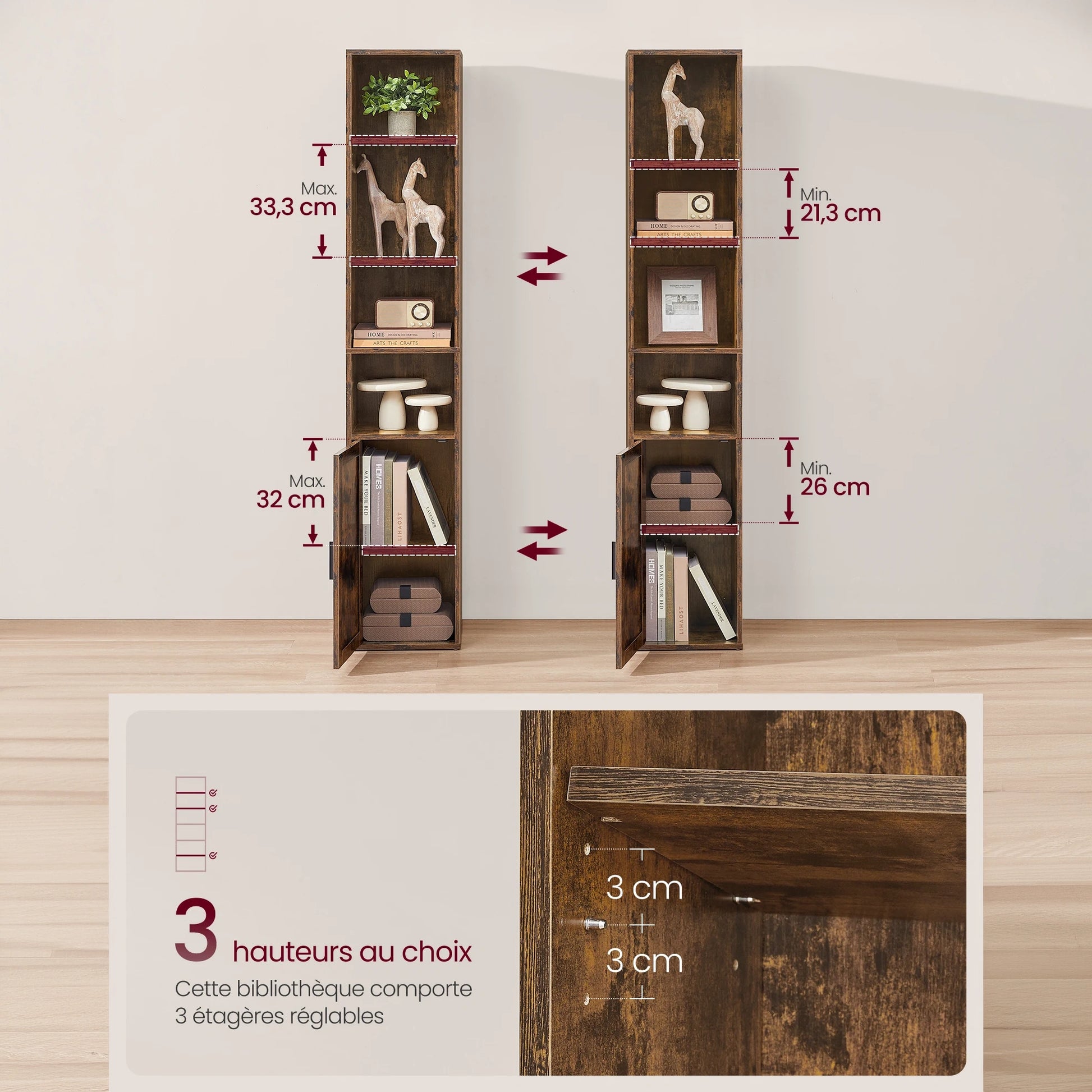 Colonne de rangement en bois avec porte - Le Portelio