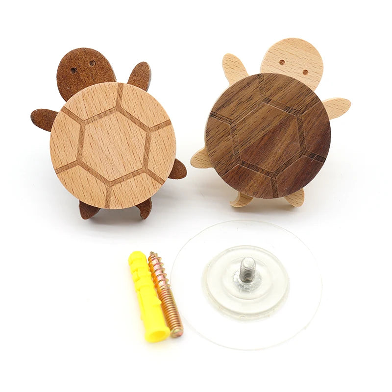 Crochet mural en bois massif forme tortue - Le Tortugio