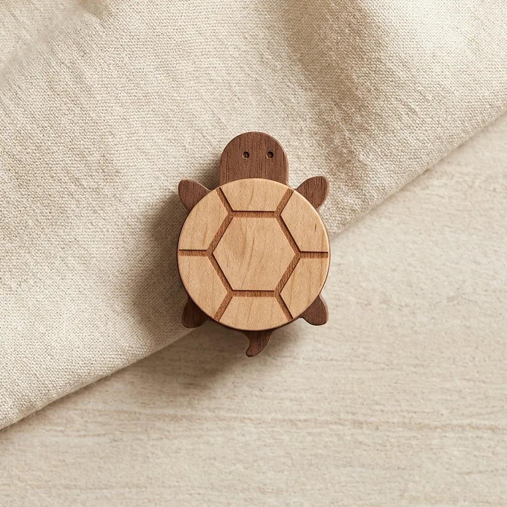 Crochet mural en bois massif forme tortue - Le Tortugio