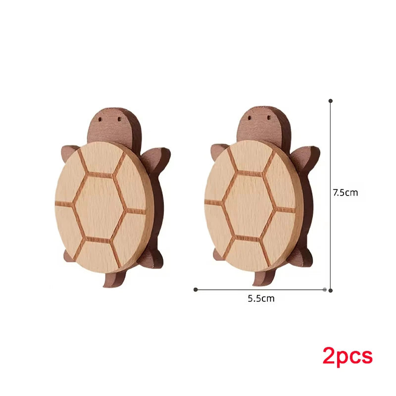 Crochet mural en bois massif forme tortue - Le Tortugio