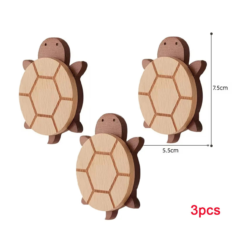 Crochet mural en bois massif forme tortue - Le Tortugio