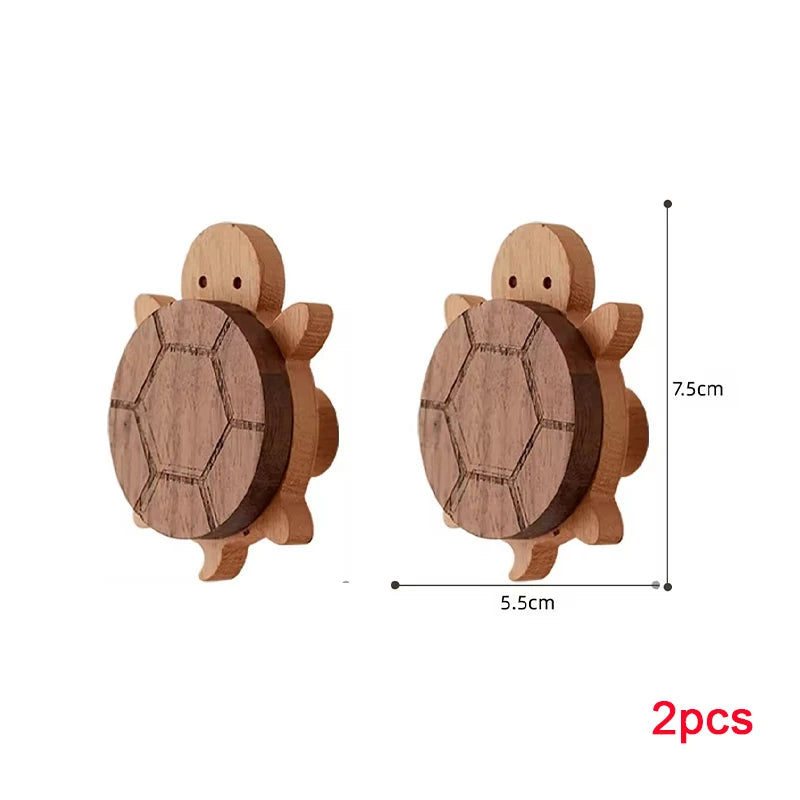 Crochet mural en bois massif forme tortue - Le Tortugio