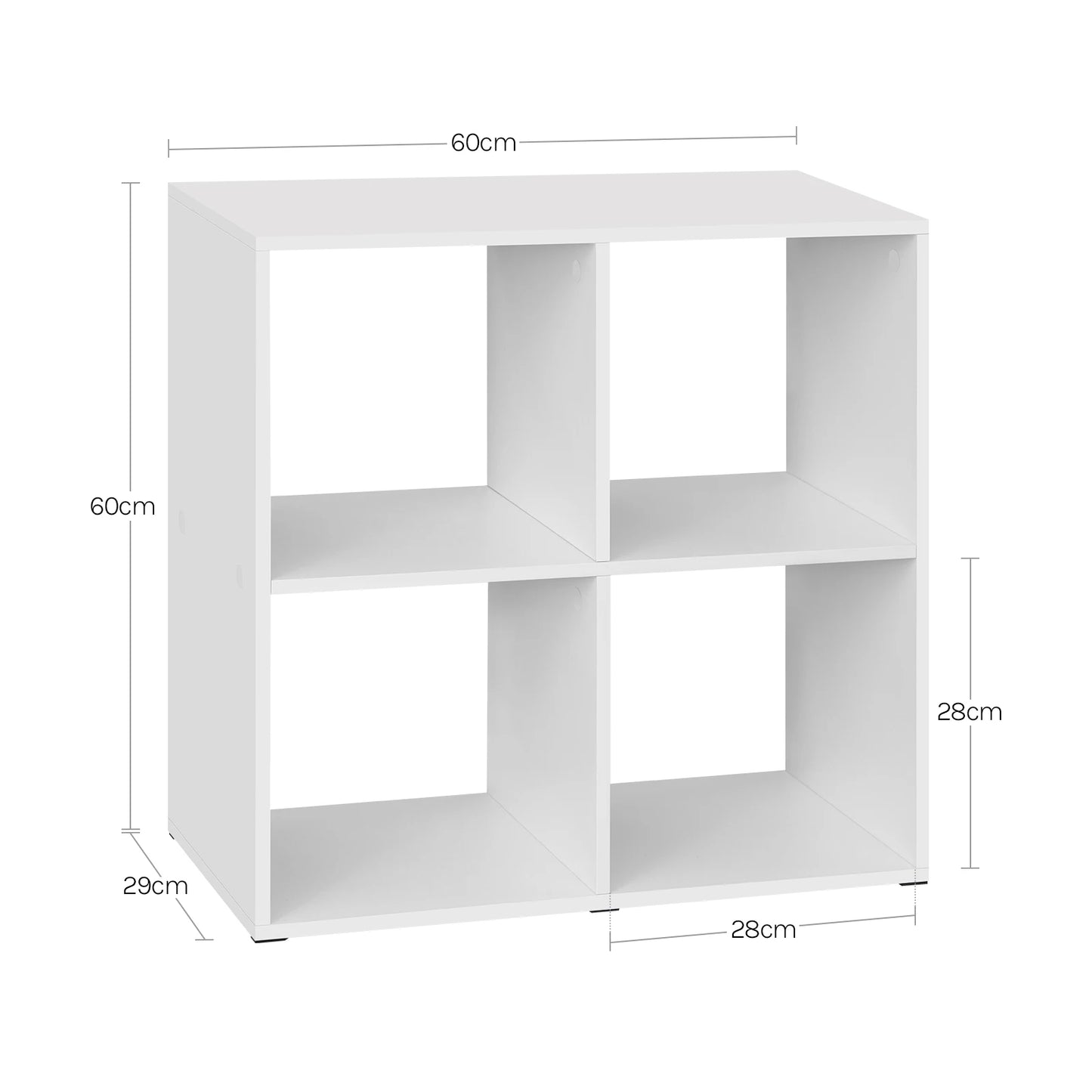 Petite étagère de rangement en bois 4 cases - Le Quadrio