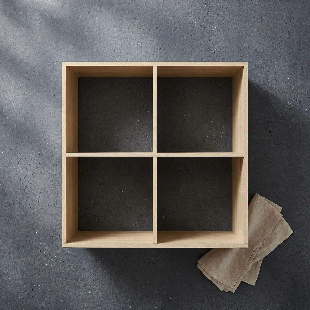 Petite étagère de rangement en bois 4 cases - Le Quadrio