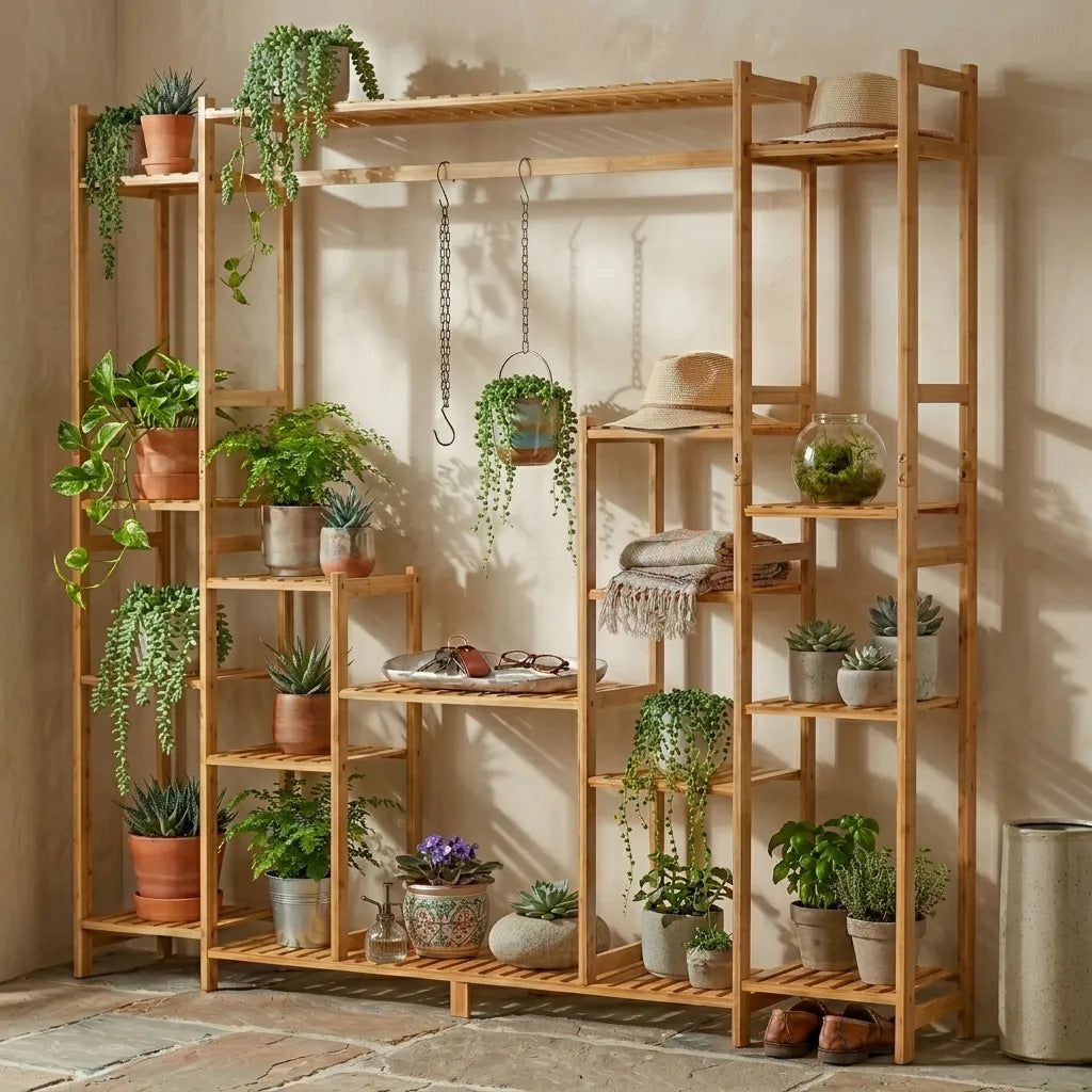 Étagère pour plantes en bambou 9 niveaux - Le Jardinio