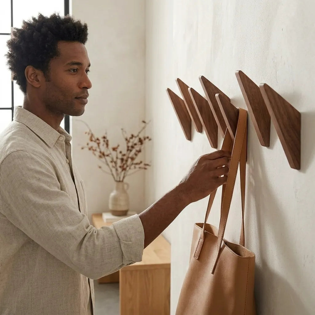 Patère bois triangle mural en bois - Le Bladeio