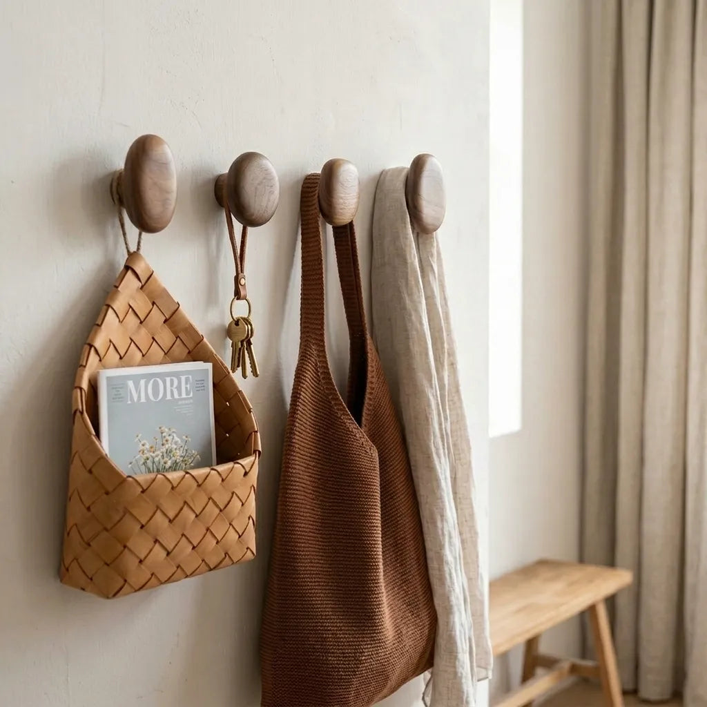 Patère design pour entrée en bois massif - Le Knobio