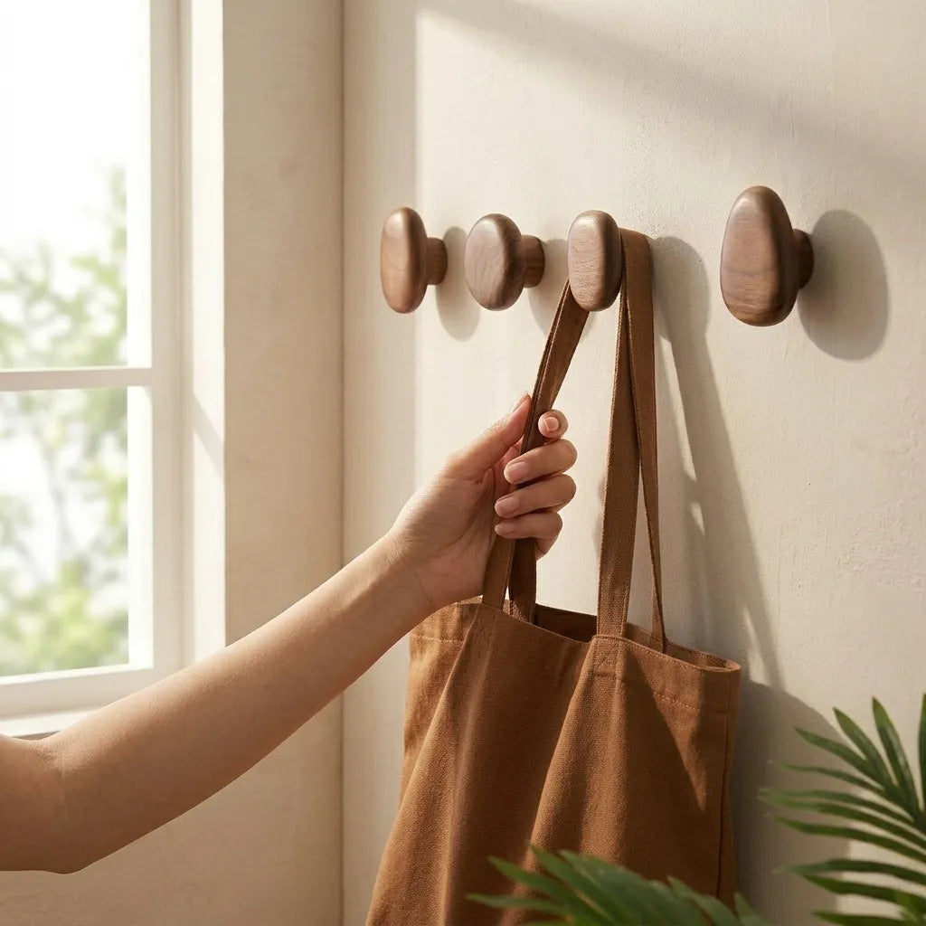 Patère design pour entrée en bois massif - Le Knobio