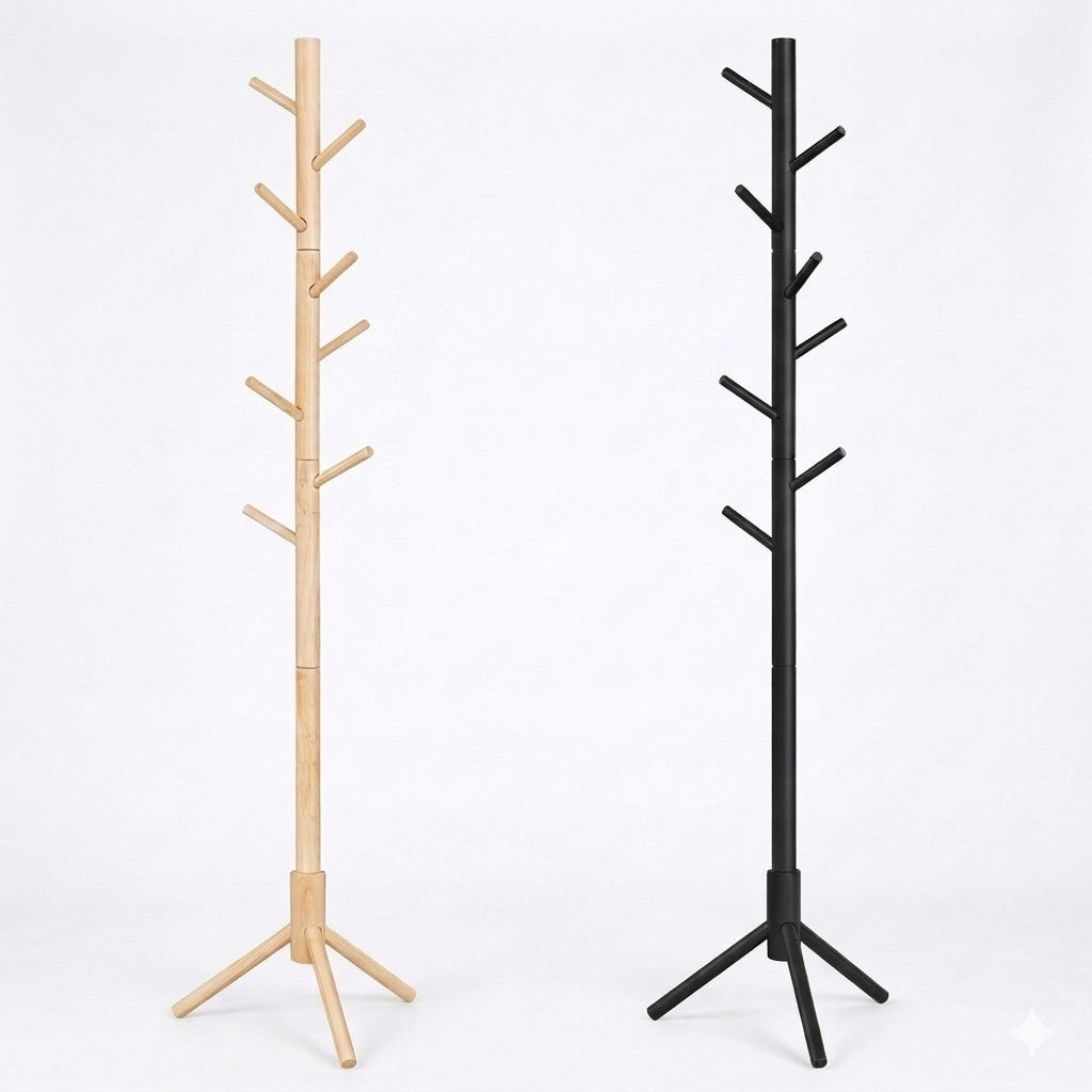 portant manteau sur pied réglable en bois massif