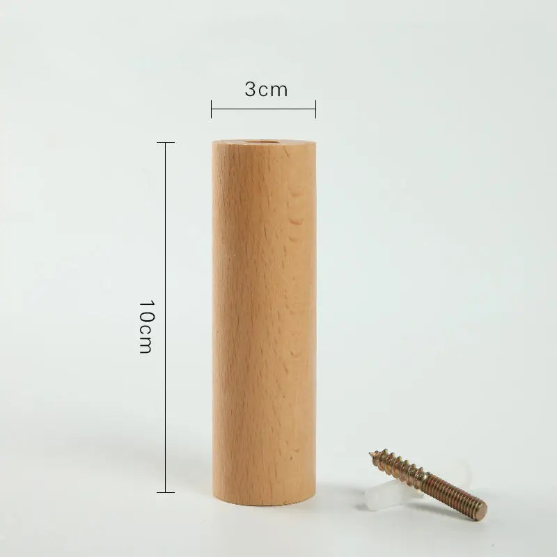 Porte-cintre mural Cylindio en bois naturel, style scandinave épuré.