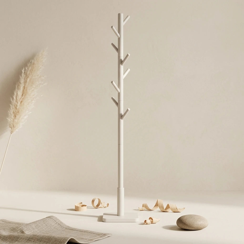 porte manteau cactus style scandinave en bois beige cappuccino