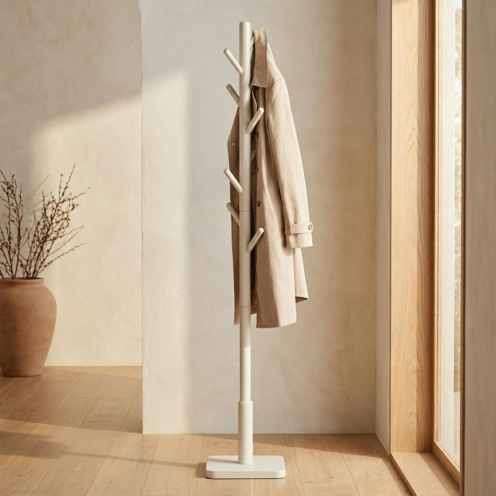 porte manteau cactus style scandinave en bois beige cappuccino