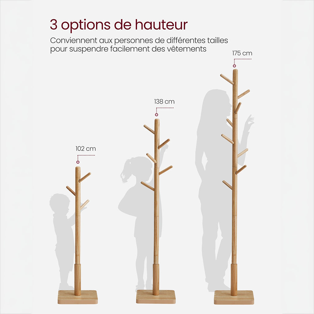 porte manteau cactus style scandinave en bois naturel
