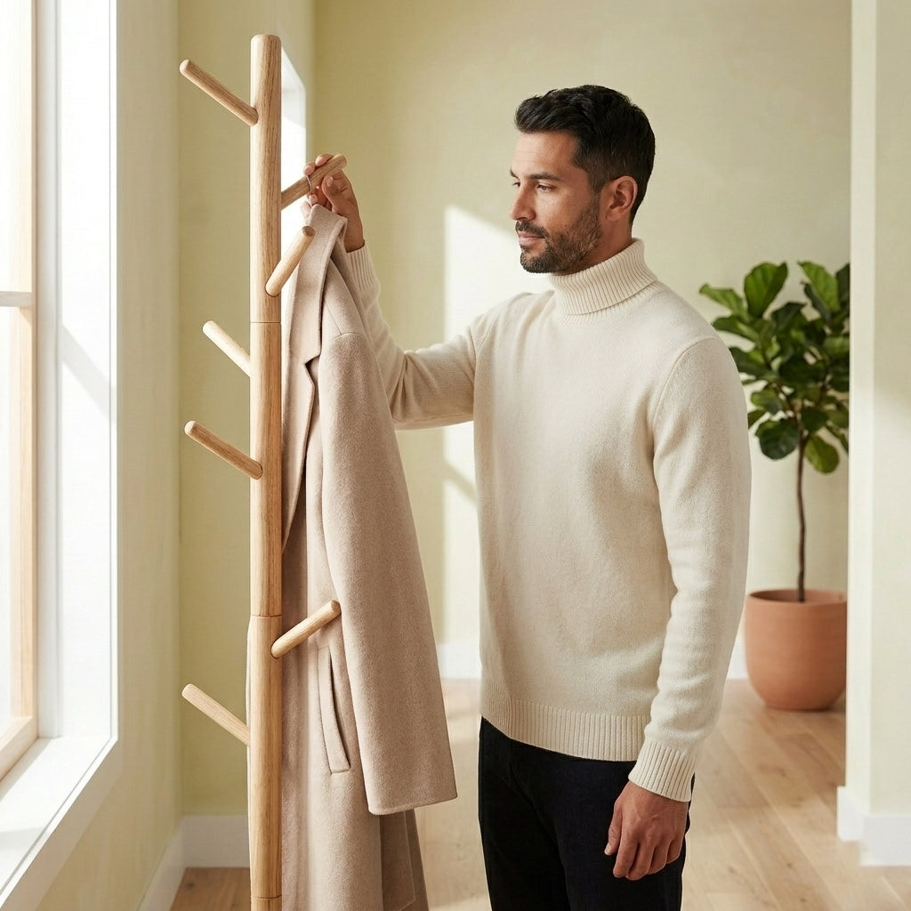 porte manteau cactus style scandinave en bois naturel