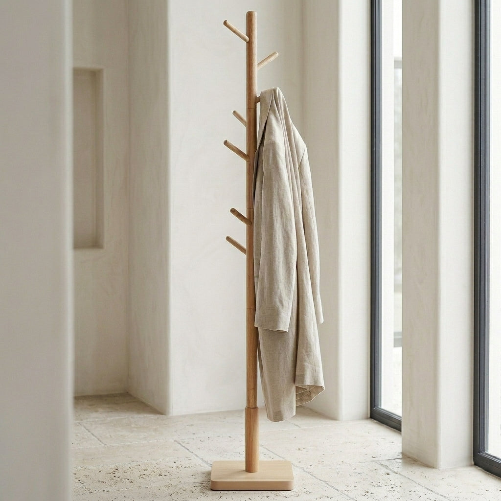 porte manteau cactus style scandinave en bois naturel