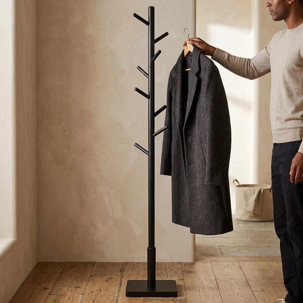 porte manteau cactus style scandinave en bois noir