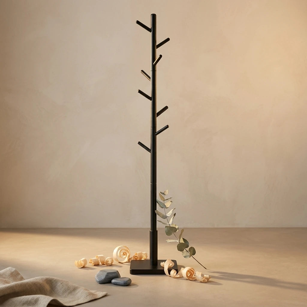 porte manteau cactus style scandinave en bois noir