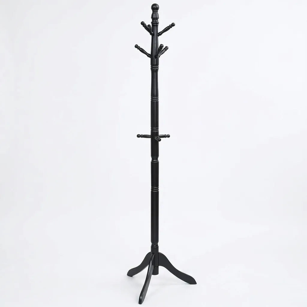 Porte-manteau classique en bois massif noir pour l'entrée - Le Elegantio