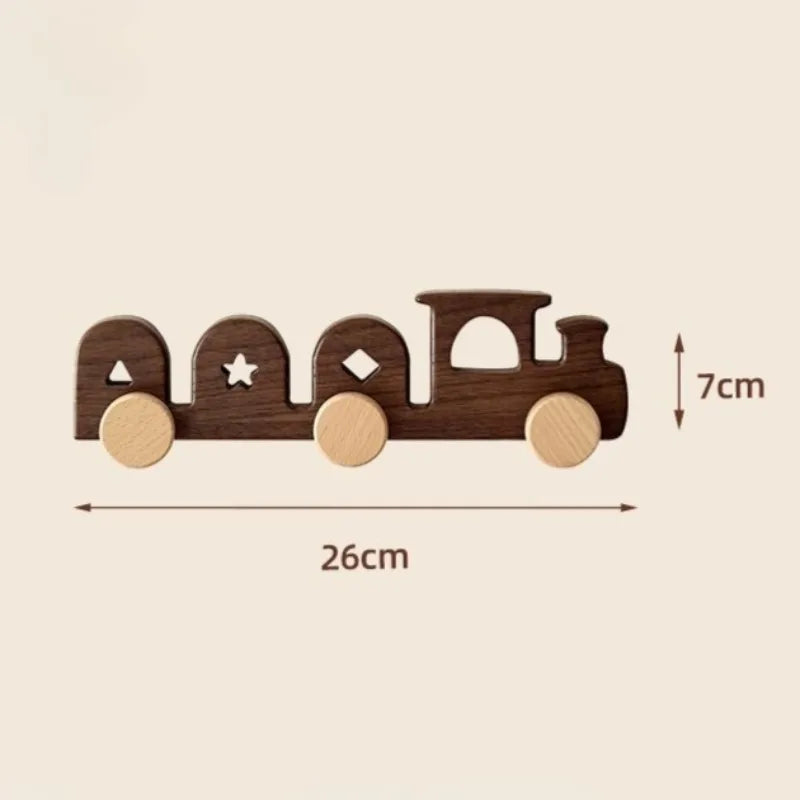 Porte-manteau mural décoratif en bois forme locomotive - Le Trainio