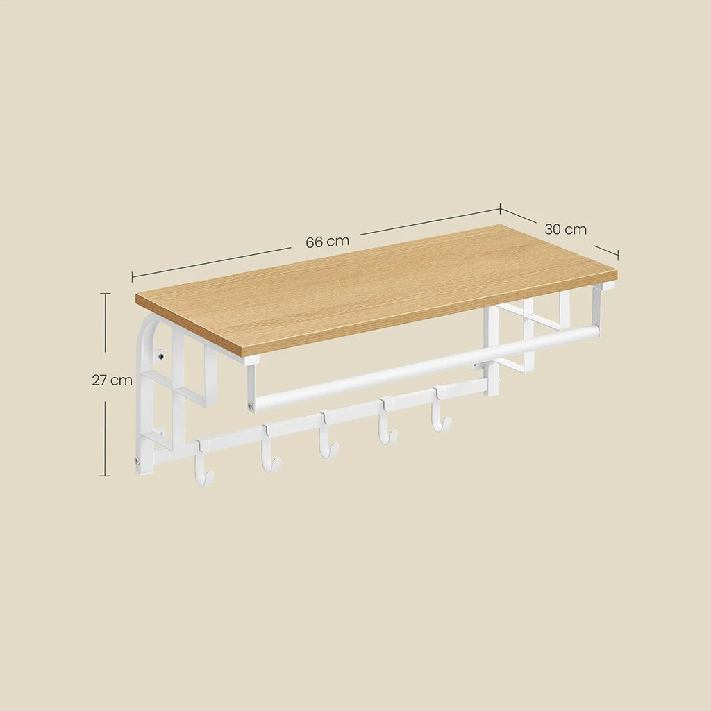 Porte manteau mural moderne en bois blanc - Le Muralo