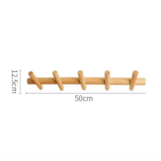 Porte-manteau mural pour couloir en bois de chêne - Le Pencheio