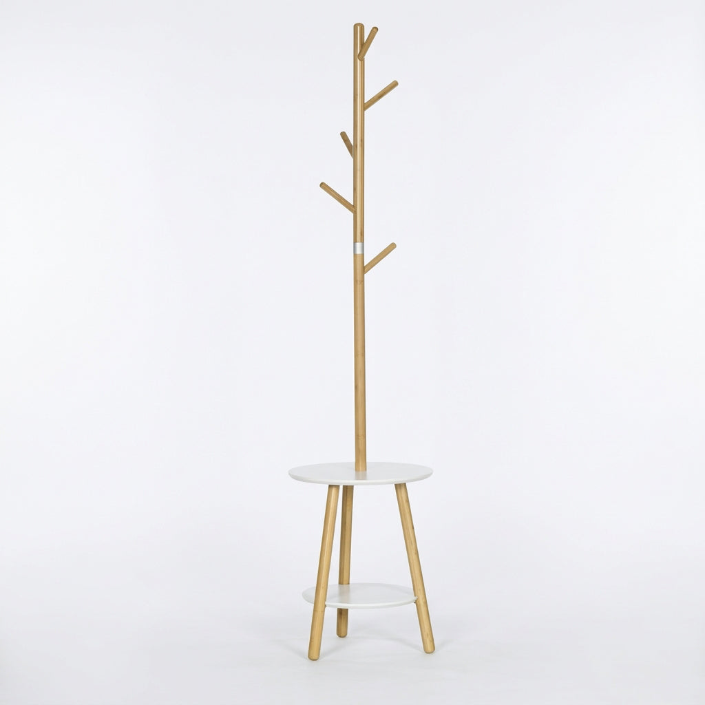 Porte manteau sur pieds design en bois 