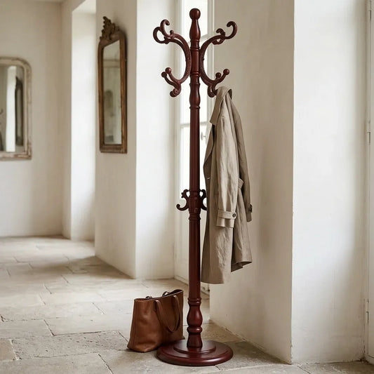 Porte-manteau sur pied perroquet classique en bois - Le Victoreo