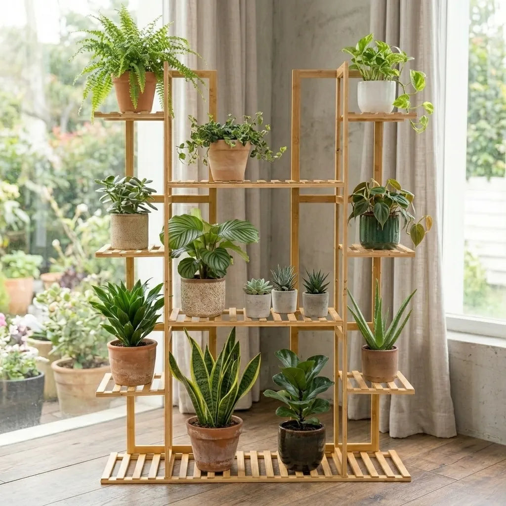Support de plante en bois 9 niveaux extra large - Le Multio